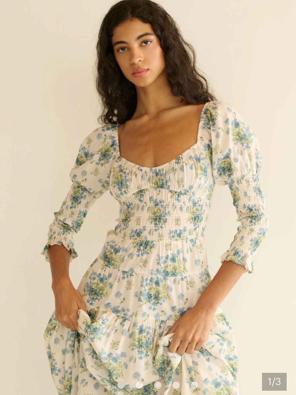 Doen Seraphina Floral Dress - CREME LANTANA FLORAL - Picture 2 of 7